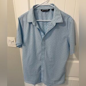 Travis Mathew Sky Blue Casual Button Down Shirt